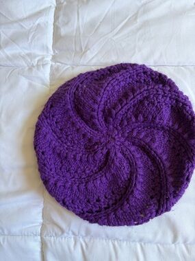 Purple Crochet Beret
